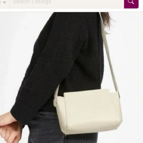 EVERLANE Mini Form Adjustable Canvas Strap Crossbody Bag Bone - Picture 1 of 15